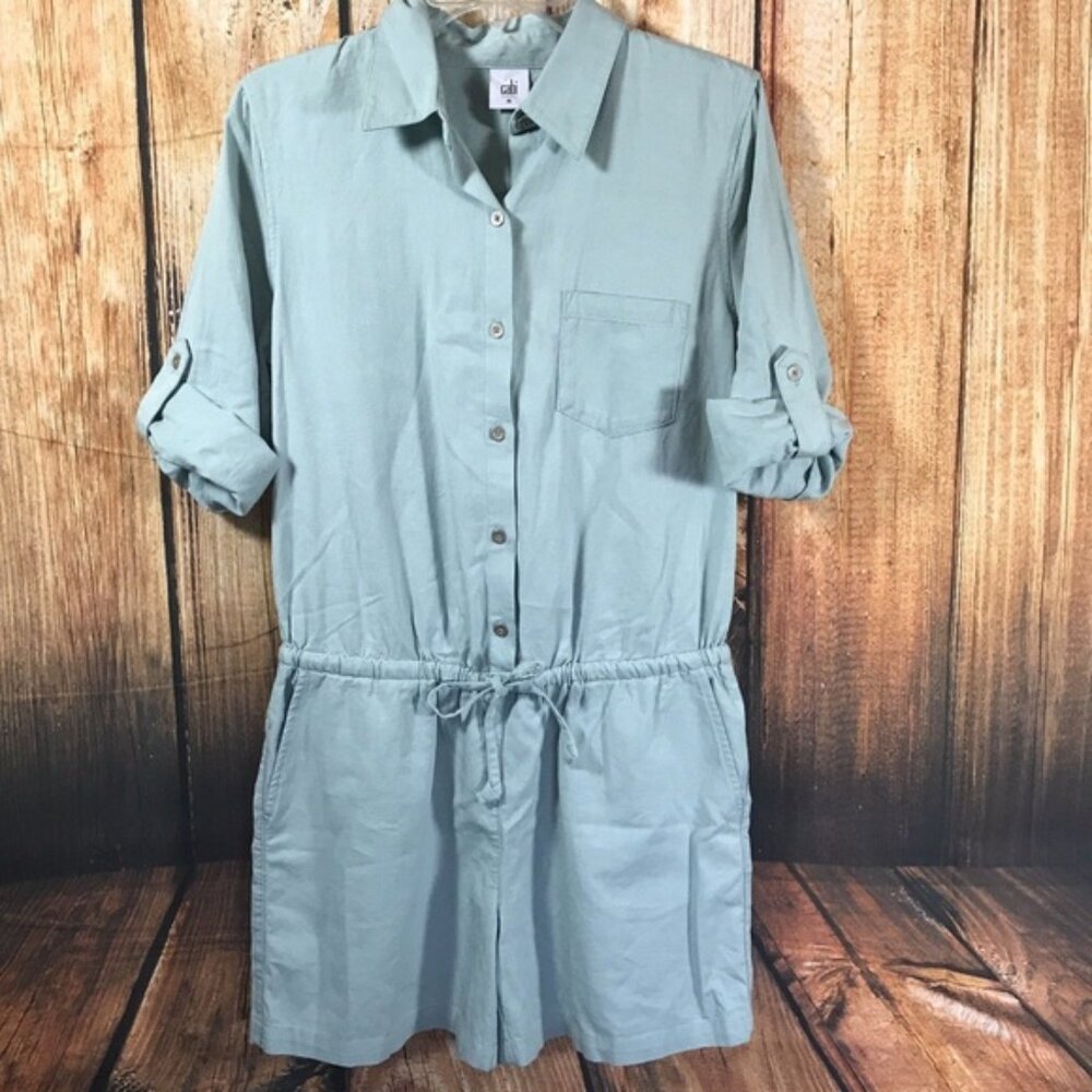 CAbi Alexa button front romper Medium 3/4 Sleeve has pockets luxury style - Picture 2 of 5